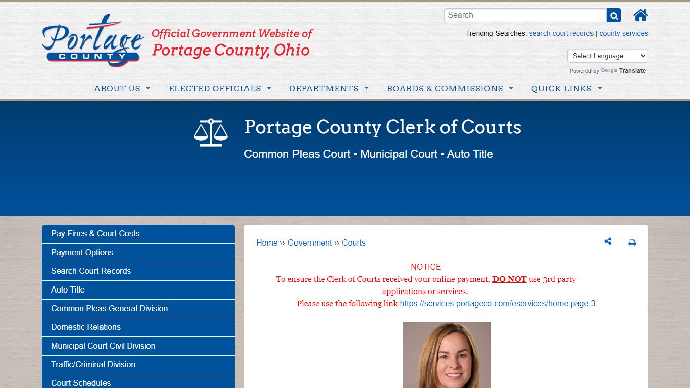 Portage County Clerk of Courts | Portage County OH