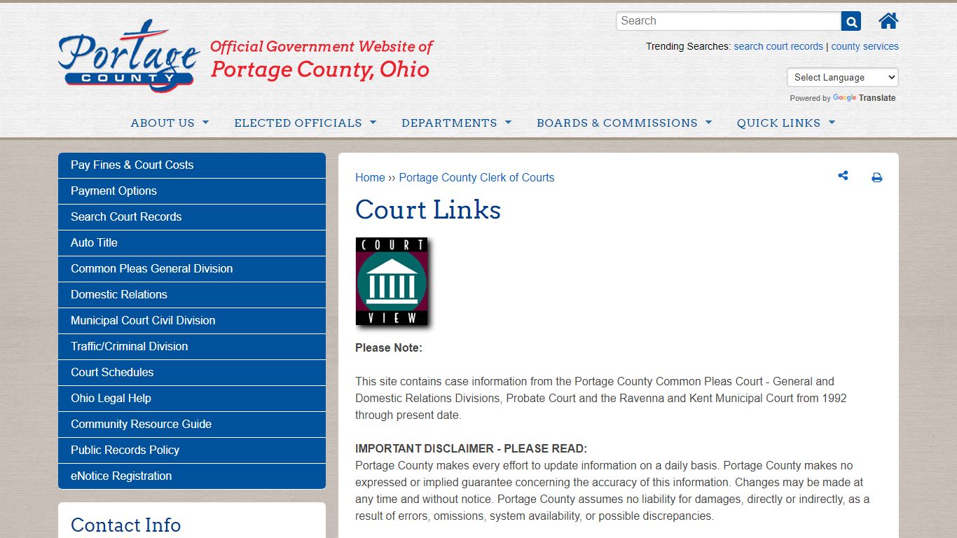 Court Links | Portage County OH