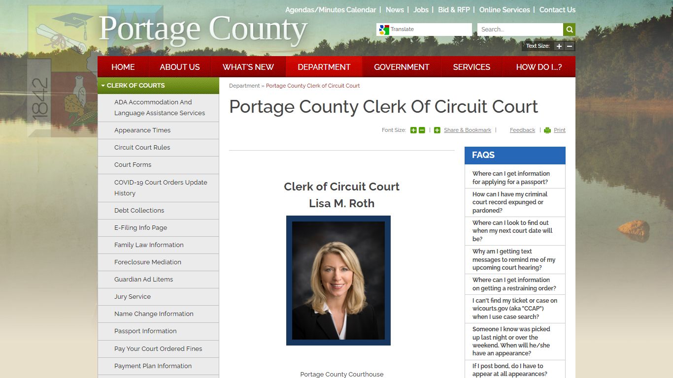 Portage County Clerk of Circuit Court | Portage County, WI